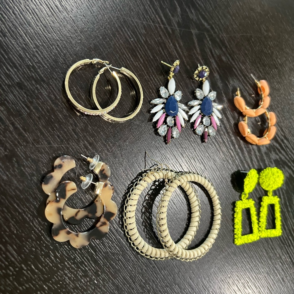 Colorful Statement Earrings Set - Picture 4 of 6
